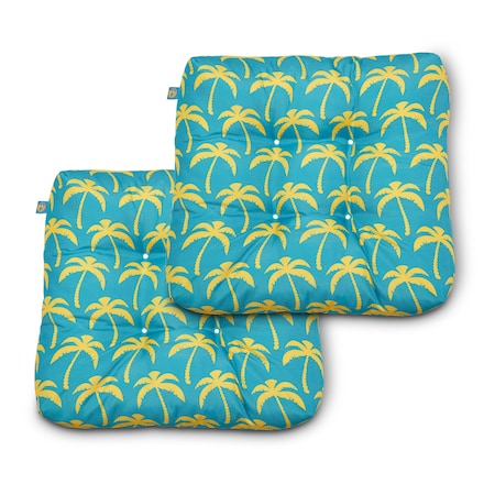Classic Accessories 19" x 19" x 5" Seat Cushions, Real Teal Palm, 2PK DCRCCH19195-2PK